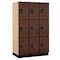 Salsbury Industries Wardrobe Locker, 45" W, 21" D, 76" H, (3) Wide, (9) Openings, Mahogany 23361MAH - alternate 1